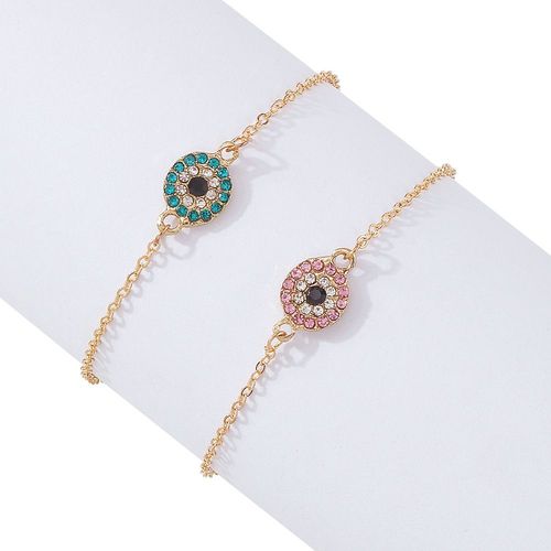 Couple Petite Amie Bracelet Ensemble Diamant Incrusté Bracelet Géométrie Fille,Cadeau Femme