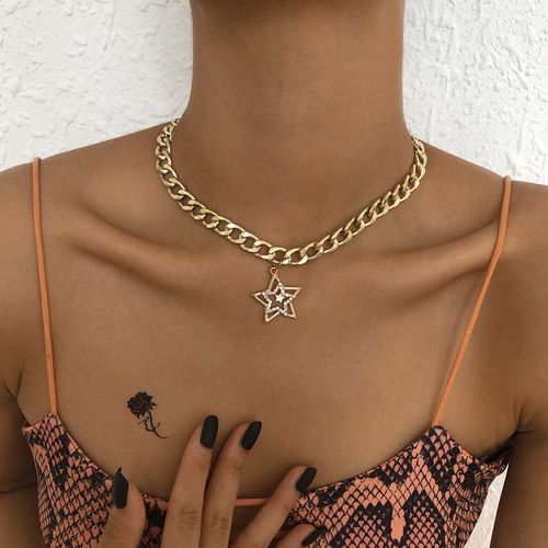 Collier En Diamant À Cinq Étoiles Hip - Hop Punk
