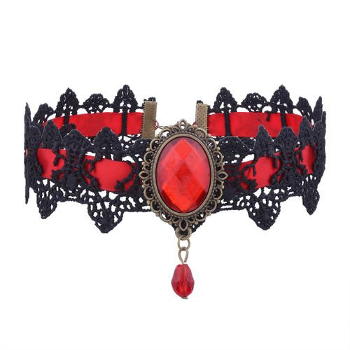 Collier En Diamant En Dentelle Pendentif Gothique,Cadeau Femme