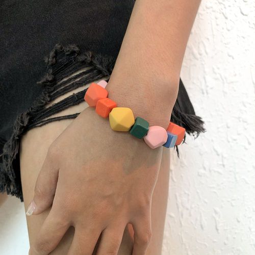 Bracelet En Résine Géométrique Coloré