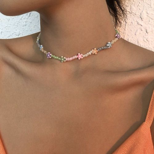 Collier De Perles Colorées Bonbons Collier De Fleurs Résine Collier De Mode,Cadeau Femme