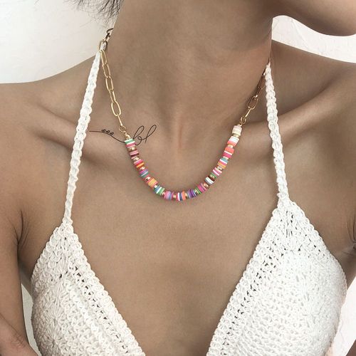 Collier D'attelage En Cuir À Chaîne Courte Pour Femmes,Cadeau Femme