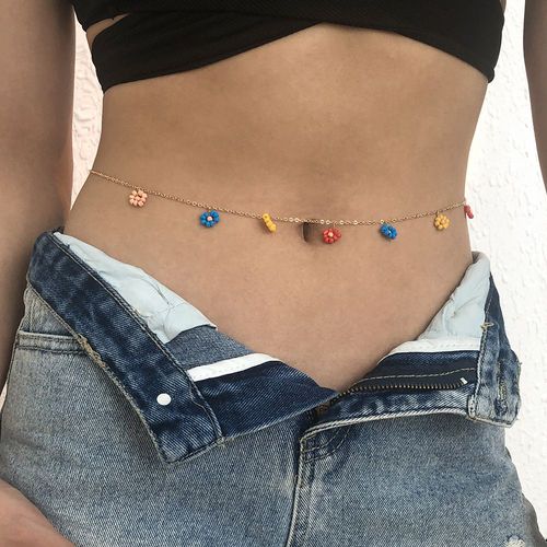 Chaîne De Taille De Perles De Riz Colorées En Alliage Pour Femmes,Cadeau Femme