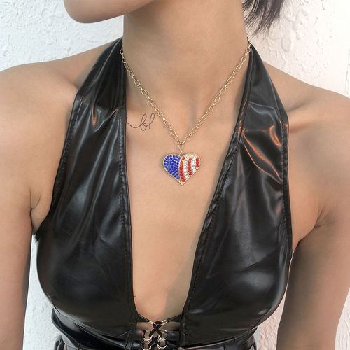 Hip Hop Punk Love Pendentif Collier Géométrie Diamant Chaîne Femme,Cadeau Femme