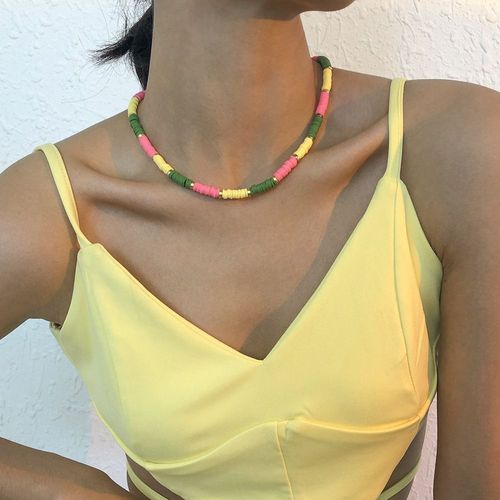 Collier En Céramique Douce Collier Géométrique Chaîne Femelle
