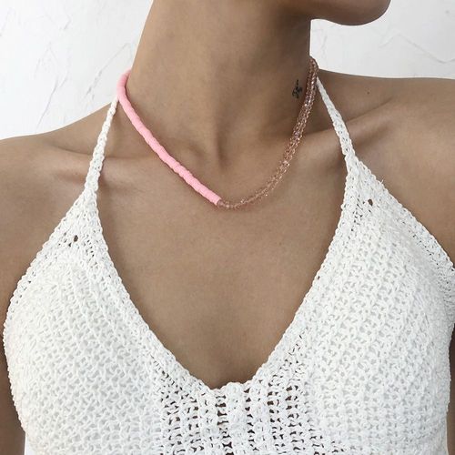 Collier De Contraste Avec Collier Géométrique À Perles En Cuir,Cadeau Femme