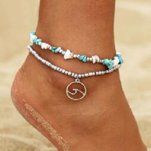 Double Bracelet En Pierre Turquoise Pour Femmes,Cadeau Femme