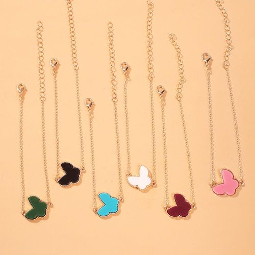 Bracelet En Alliage Bracelet Papillon En Résine Multicolore