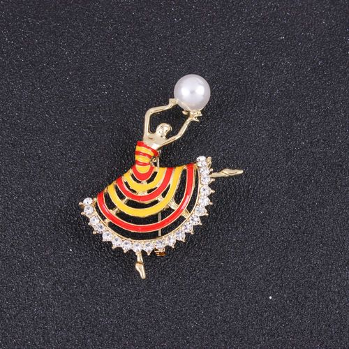Perle Ballerine Actrice Broche Pour Femmes Foulard Bouton Pull Cardigan,Cadeau Femme