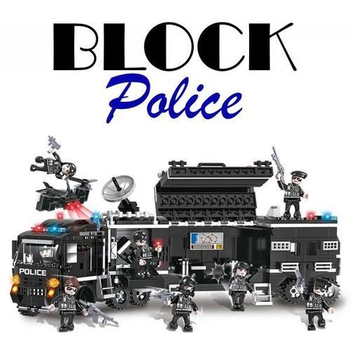 Trade Shop - Blocs De Construction Pour Enfants Poste De Police Diy 8 Sets Assortis