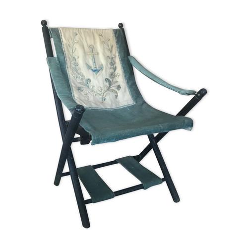 Chaise Pliante Enfant En Tissus Et Bois Vert