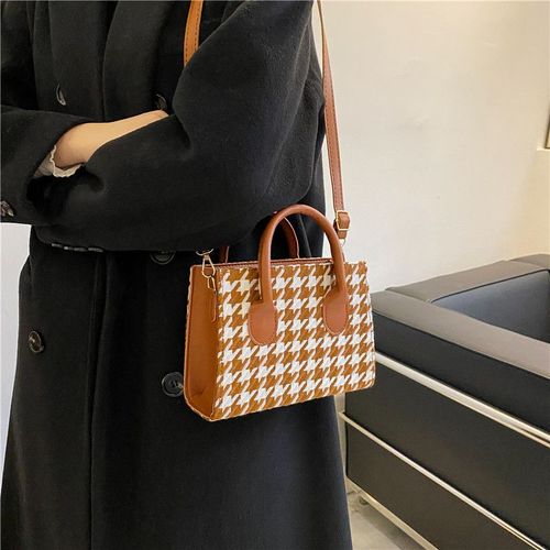 Sac à carreaux femme besace petit sac carré femme drap de laine sac a main femme