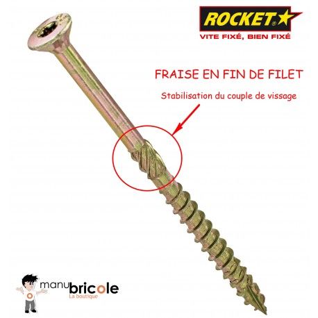 Vis bois professionnelle -Torx tête fraisée pas cher - Manubricole