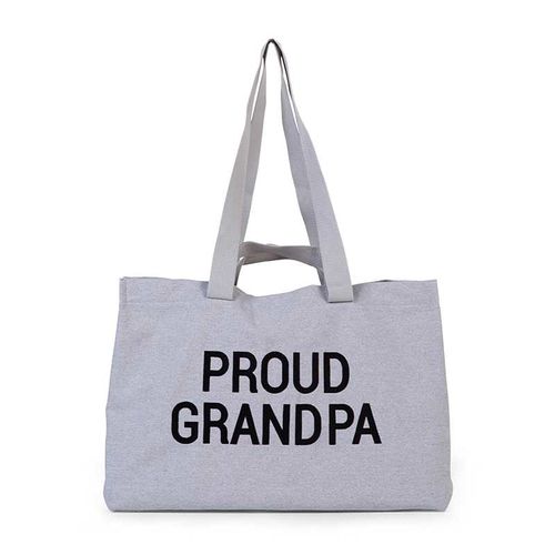 Sac À Langer Proud Grandpa En Toile Gris - Childhome
