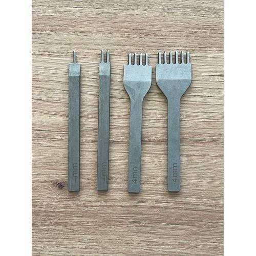 Outil De Poinçonnage De Trous En Cuir, Bricolage De 4mm 1/2/4/6 Broches, Outils De Couture Du Cuir, Ciseau En Diamant, Sculpture Du Cuir, Travail De Trous