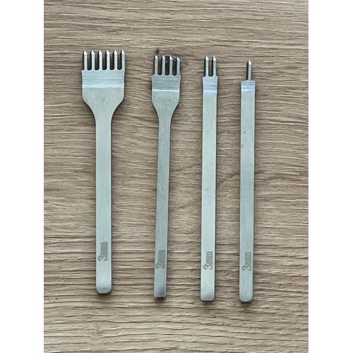 Outils De Poinçonnage De Trous Tout En Cuir 4 Pièces 3mm