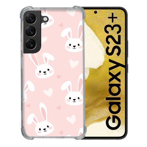 Coque Renforcée En Verre Trempé Pour Samsung Galaxy S23 Plus Animal Lapin Rose
