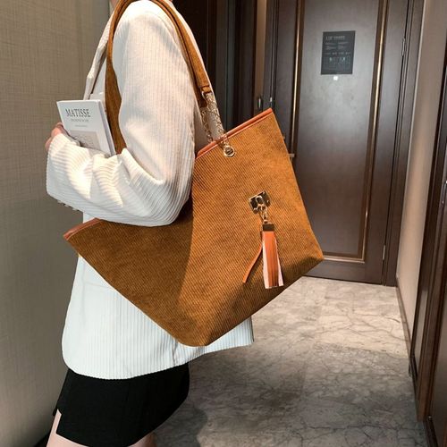 Sac en peluche sac femme en velours côtelé sac femme portable sac fourre-tout à chaîne
