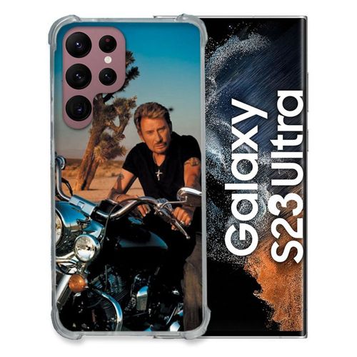Coque Renforcée En Verre Trempé Pour Samsung Galaxy S23 Ultra Musique Johnny Hallyday Moto