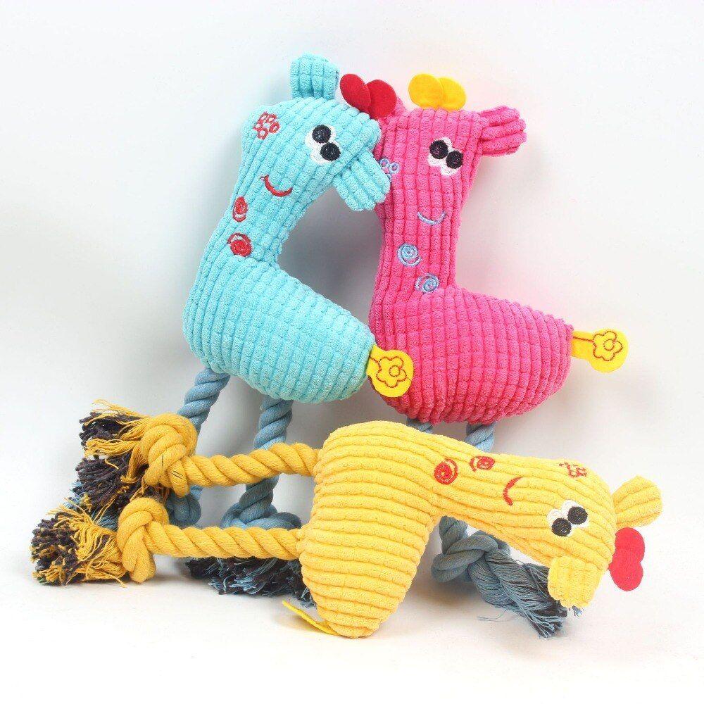 Mignon Peluche Girafe Corde Animaux Petits Chiens Couineur J... - 3