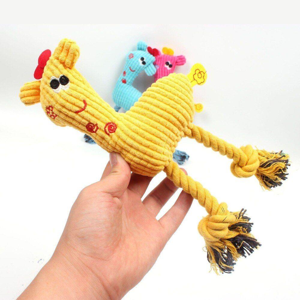 Mignon Peluche Girafe Corde Animaux Petits Chiens Couineur J... - 4