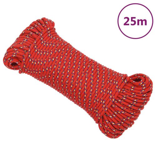 vidaXL Corde de bateau Rouge 5 mm 25 m Polypropylène