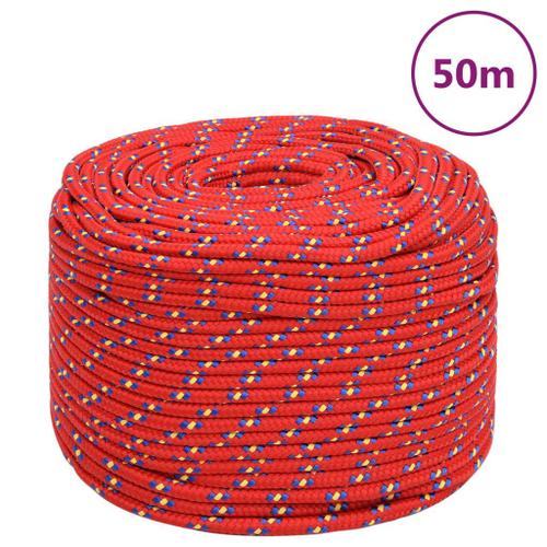 vidaXL Corde de bateau Rouge 6 mm 50 m Polypropylène