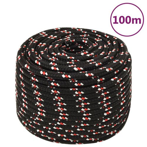 vidaXL Corde de bateau Noir 14 mm 100 m Polypropylène