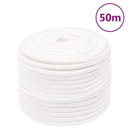 vidaXL Corde de bateau Blanc complet 12 mm 50 m Polypropylène