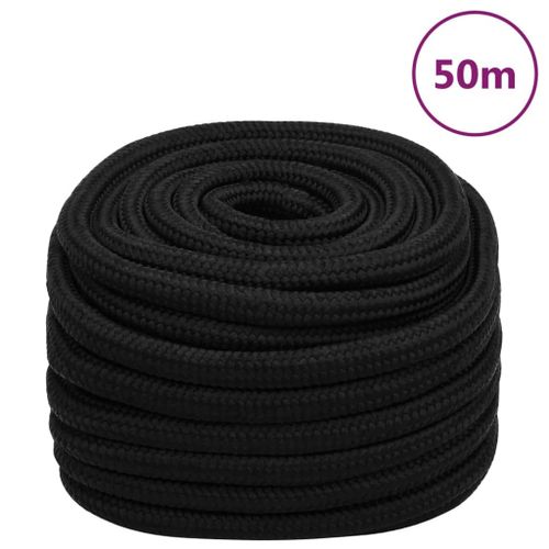 vidaXL Corde de travail Noir 25 mm 50 m Polyester