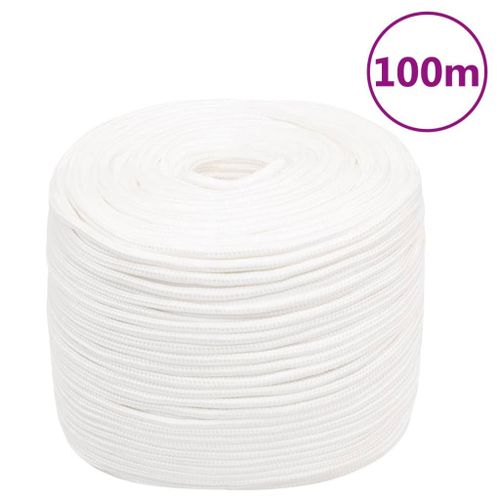 vidaXL Corde de bateau Blanc complet 8 mm 100 m Polypropylène