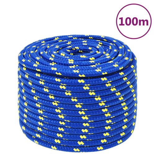 vidaXL Corde de bateau Bleu 14 mm 100 m Polypropylène