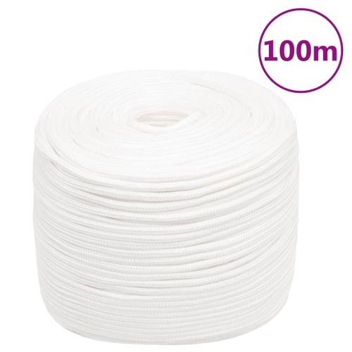vidaXL Corde de bateau Blanc complet 10 mm 100 m Polypropylène