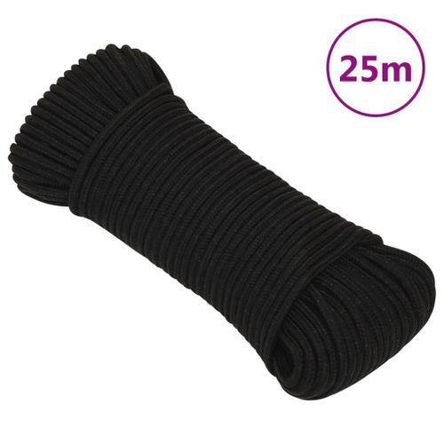 vidaXL Corde de travail Noir 5 mm 25 m Polyester