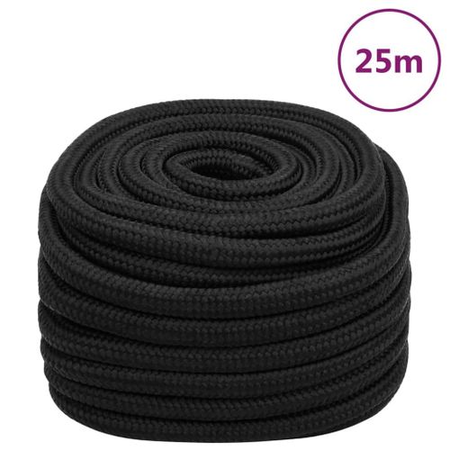 vidaXL Corde de bateau Noir complet 20 mm 25 m Polypropylène