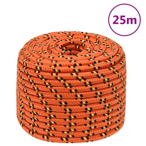 vidaXL Corde de bateau Orange 14 mm 25 m Polypropylène