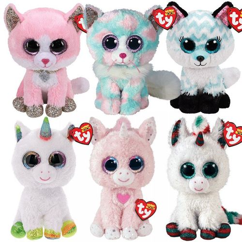 Ty Boos Chapeau En Peluche 6 "15 Cm Renard Chat Chien Singe Licorne Vache Éléphant Animal À Collectionner Jouet Enfants Cadeau D'anniversaire
