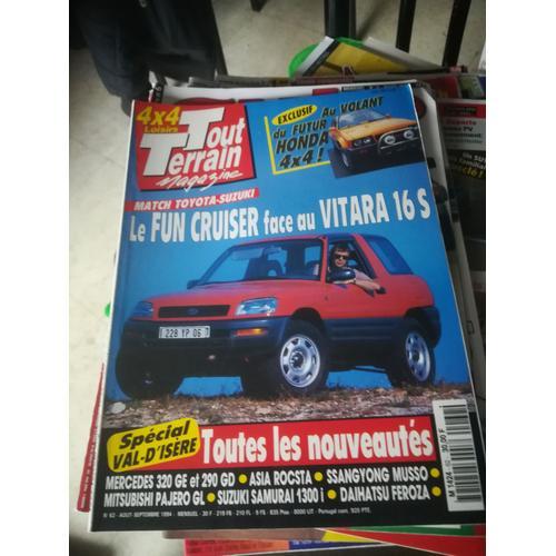 4x4 Tout Terrain Magazine 62 De 1994 Suzuki Vitara 16s,Toyota Fun Cruiser Gx,Suzuki Samurai 1300i,Mitsubishi Pajero Gl Td,Mercedes 290 Gd,320 Ge,