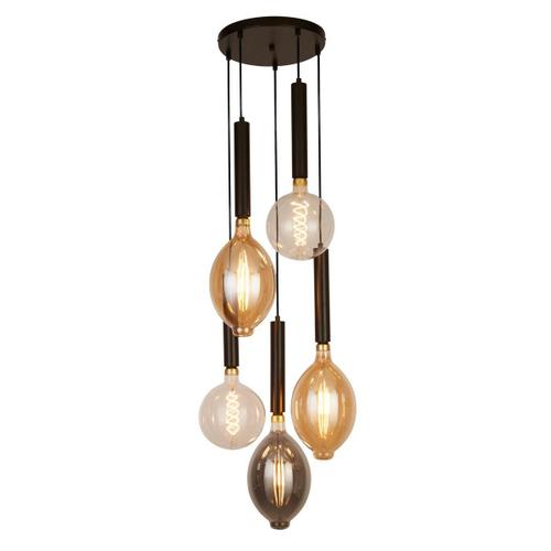 Dulwich Suspension Pour Plafond Suspendu À 5 Ampoules Mu Lighti, Noir