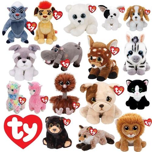 Ty Big Eye Chat Chien Panda Tigre Pingouin Singe Léopard Lion Raton Laveur En Peluche Enfants Jouets En Peluche Animaux Cadeau D'anniversaire