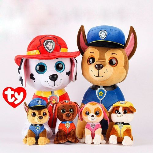 15 Cm Gros Yeux Ty Beanie Animaux Chien En Peluche Skye Rocky Chase Marshall Everest Zuma Caoutchouc Tracker Jouets Vrai Cadeau