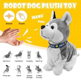 Robot électronique pour animaux de compagnie Chien avec sac Marche Chant  Jouet animal interactif Enfants Cadeaux-1