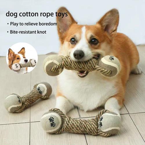 Coton Haltère Corde Dents Résistant Corde Artificielle Jeu Gadgets Accessoires Fournitures Pour Animaux De Compagnie Fournitures Pour Animaux De Compagnie