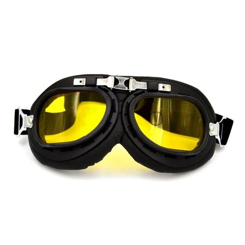 Lunettes jaunes - lunettes de Moto rétro claires, pour casque de style Harley, pour Motocross