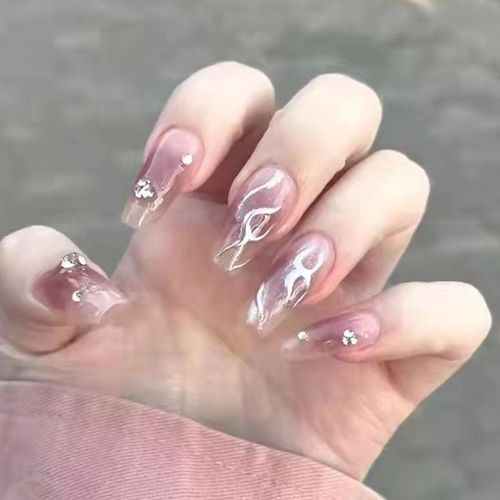 Faux Ongles Nail Art Faux Ongles Long Ballet Cercueil Ongles Épines Rose Modèle Produits Finis Peuvent Être Longs(72pcs) 