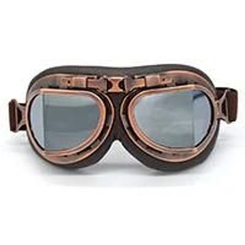 Argent - Lunettes De Moto Rétro, Classiques, Pour Pilote Cruiser, Steampunk, Pour Motocross, Atv, Protection Uv, En Cuivre