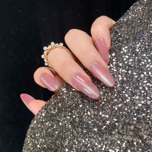 Faux Ongles Raisin Améthyste Oeil De Chat Longue Tenue Ongle Fini Photothérapie Manucure Patch Faux Ongle Ongle Patch Étanche(72pcs) 