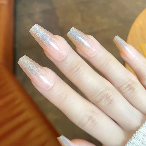 Faux Ongles Ongles De Ballet À Paillettes Roses Européennes Et Américaines Finis Ongles Ultra-Minces À Longue Tenue(72pcs) 