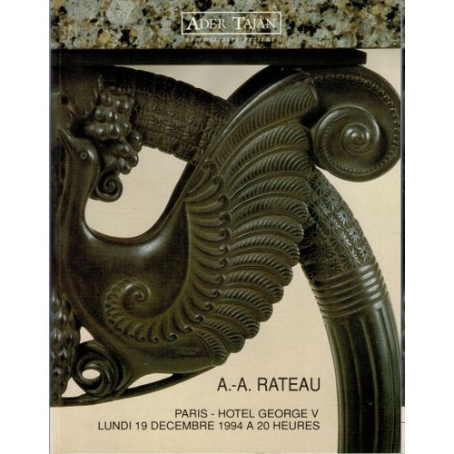 Catalogue : Ader Tajan - A.A. Rateau 1994 Hôtel George V Lundi 19/12.