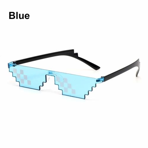 B bleu - Lunettes De Soleil En Forme De C?ur, 1 Pièce, Lunettes De Soleil, Mosaïque, Amusant, Jouet D'action, Minecraft, C?ur Pixel, Accessoires De Costume